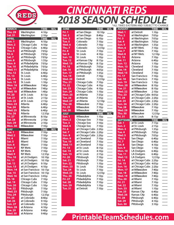Cincinnati Reds 2018 Schedule Devotie Adventures Medium