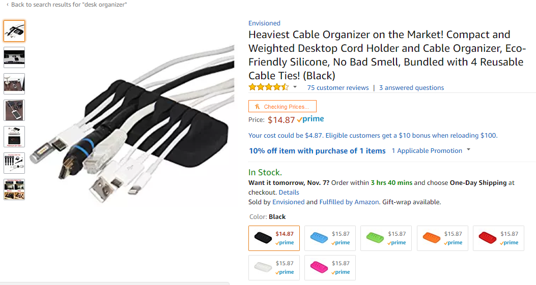 Heaviest Cable Organizer on the Market Compact and Weighted Desktop Cord Holder