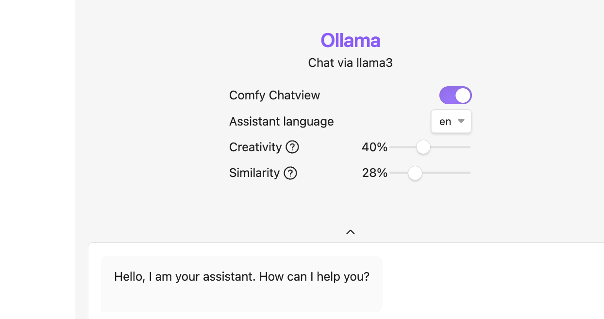 Creativity and Similarity settings