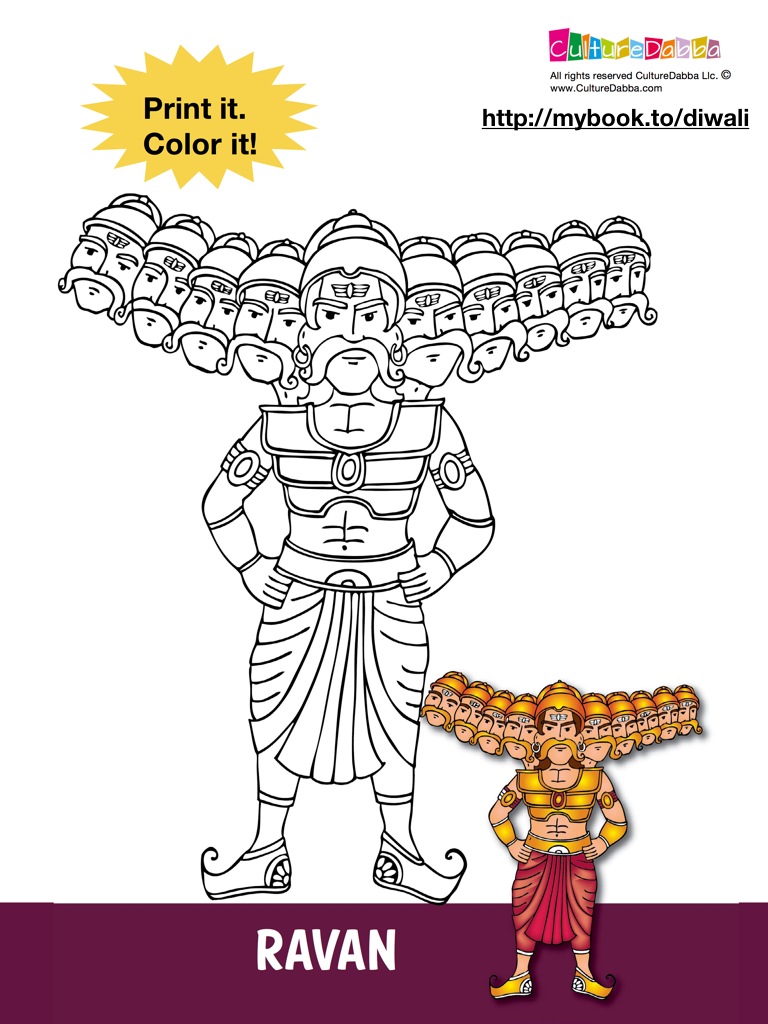 Ravan coloring page – CultureDabba – Medium