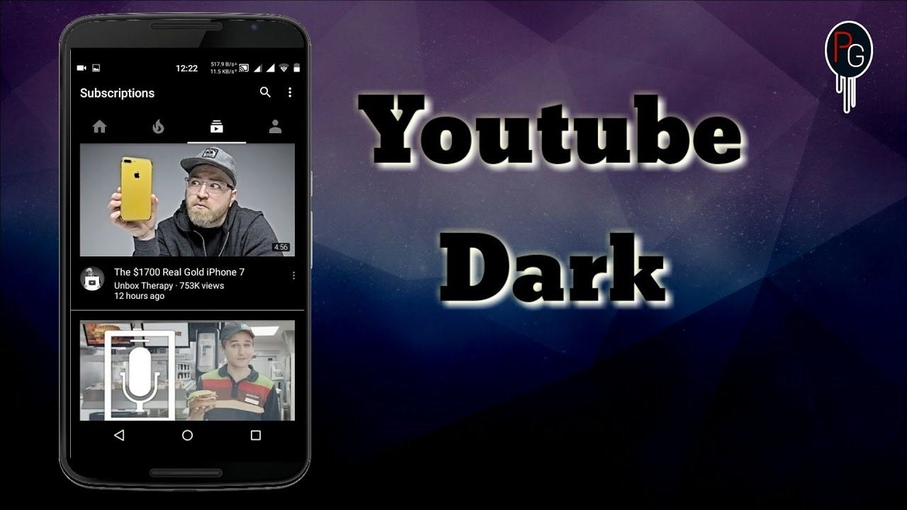 dark mode for youtube mobile