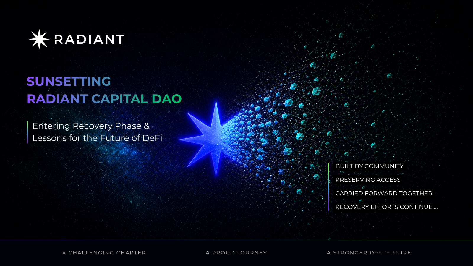 Sunsetting Radiant Capital DAO: 
Entering Recovery Phase 
and Lessons for the Future of DeFi
