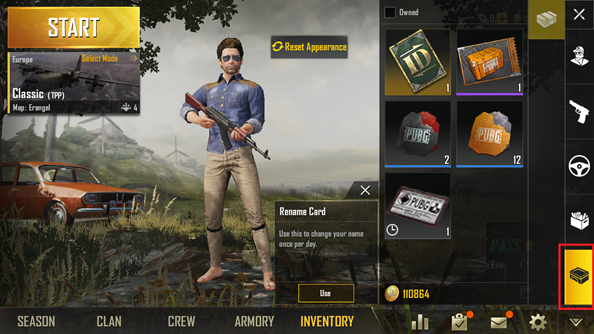 How To Change Nickname And Appearance In Pubg Mobile - 3 here you will find a green color id card if you do not find it you can tap on missions and then progress missions