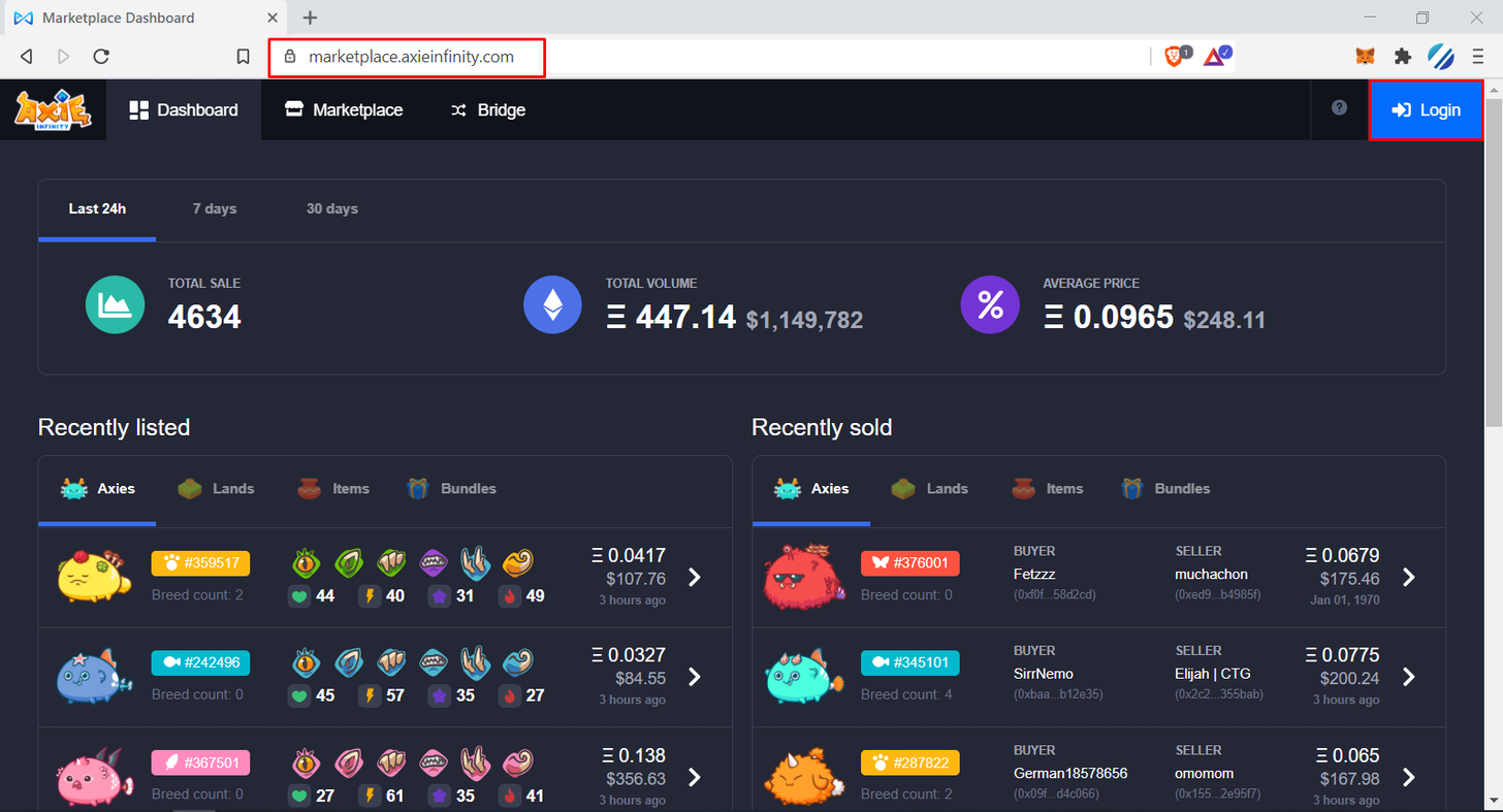 Play-to-earn the root cause of gamers’ dislike to blockchain: Axie marketplace dashboard