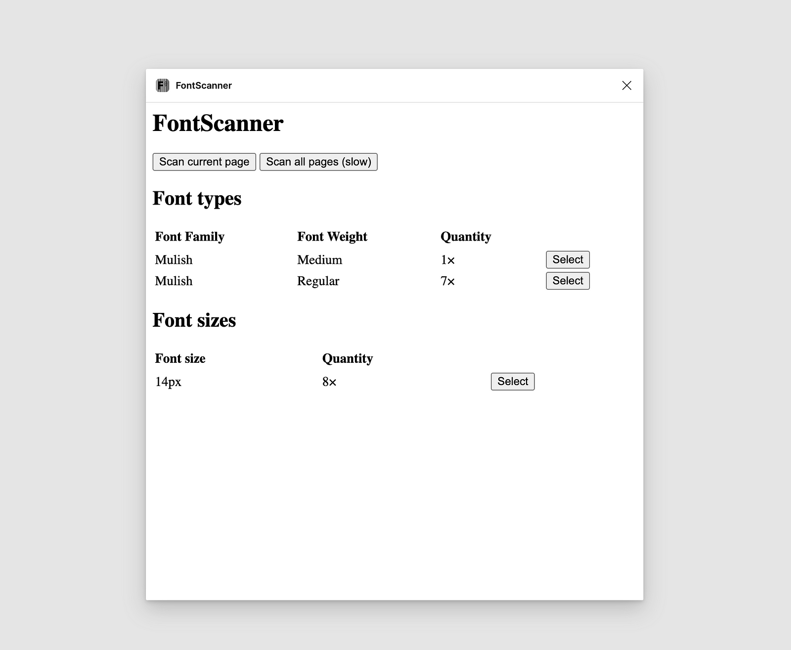 Font Scanner