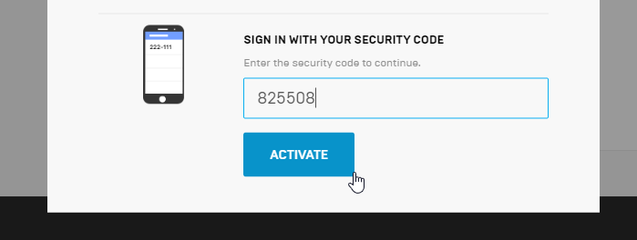 insert the otp in your fortnite account screen and click activate two factor authentication - how to add two factor authentication to fortnite