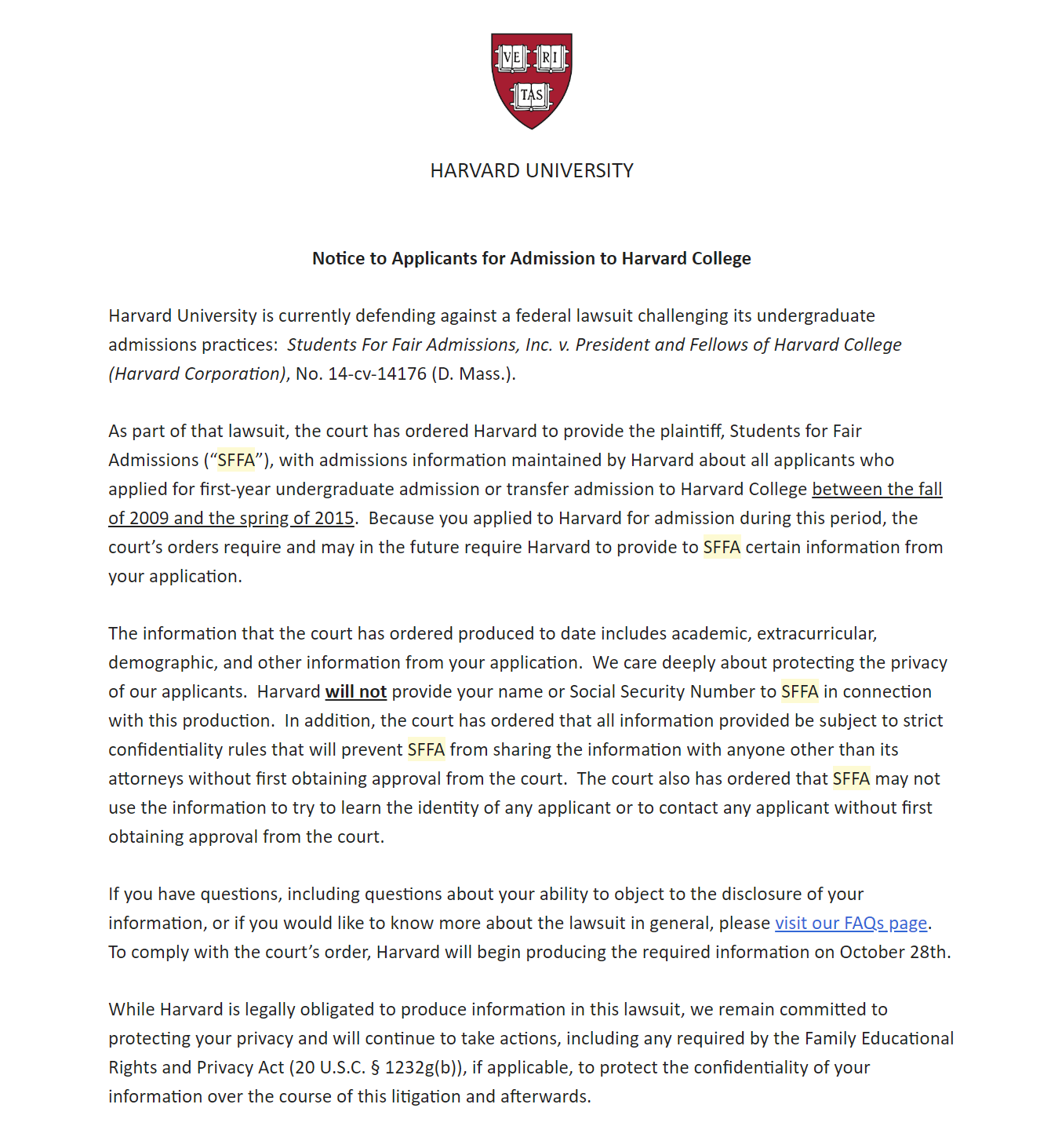 Harvard Letterhead