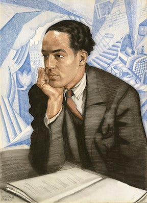 Un ilustración de Langston Hughes.