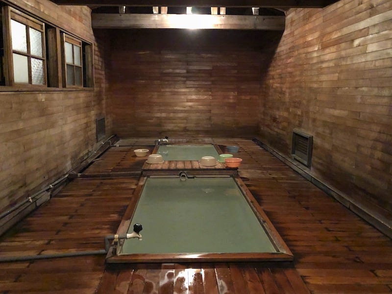 One of the onsen baths at Mt. Osore (Osorezan) in Aomori Prefecture