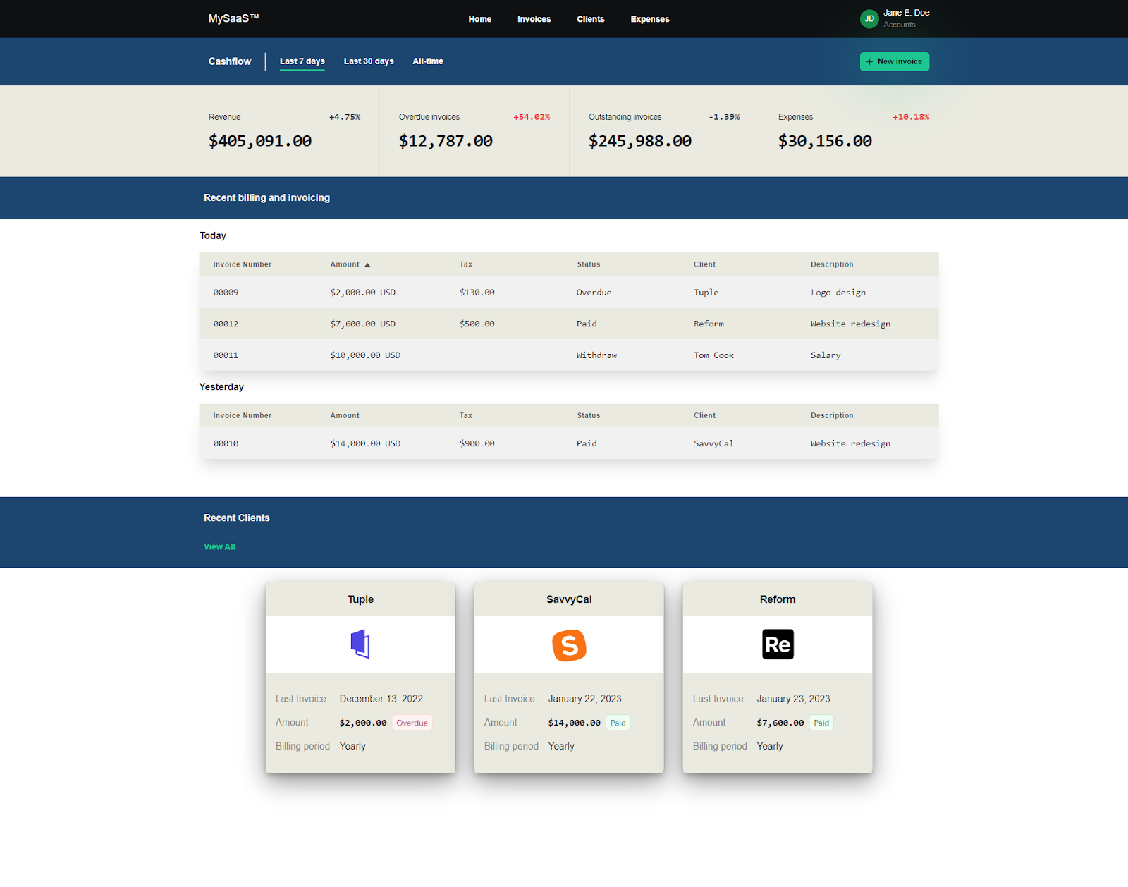 example payment page