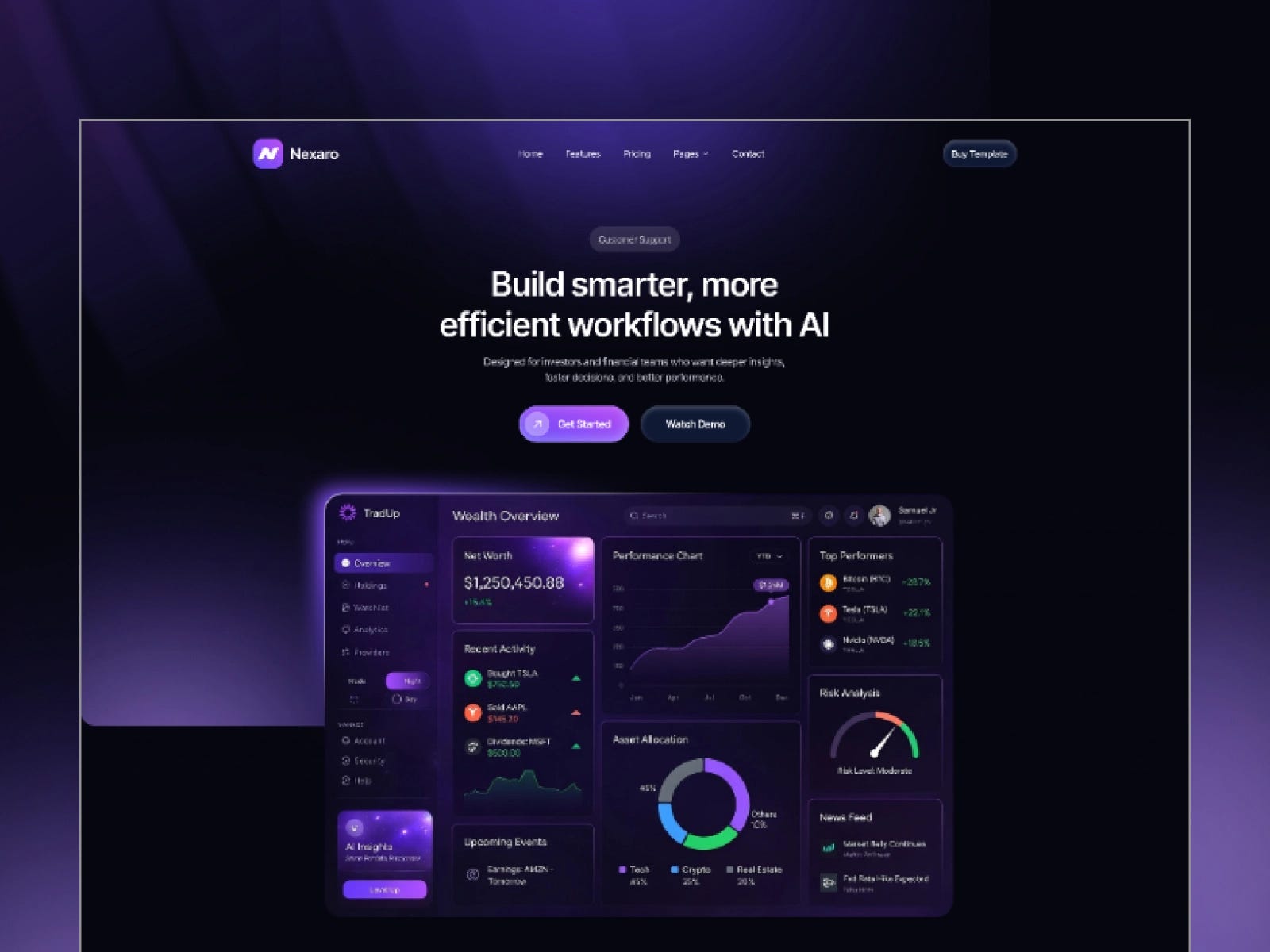 Nexaro — AI SaaS Framer Template