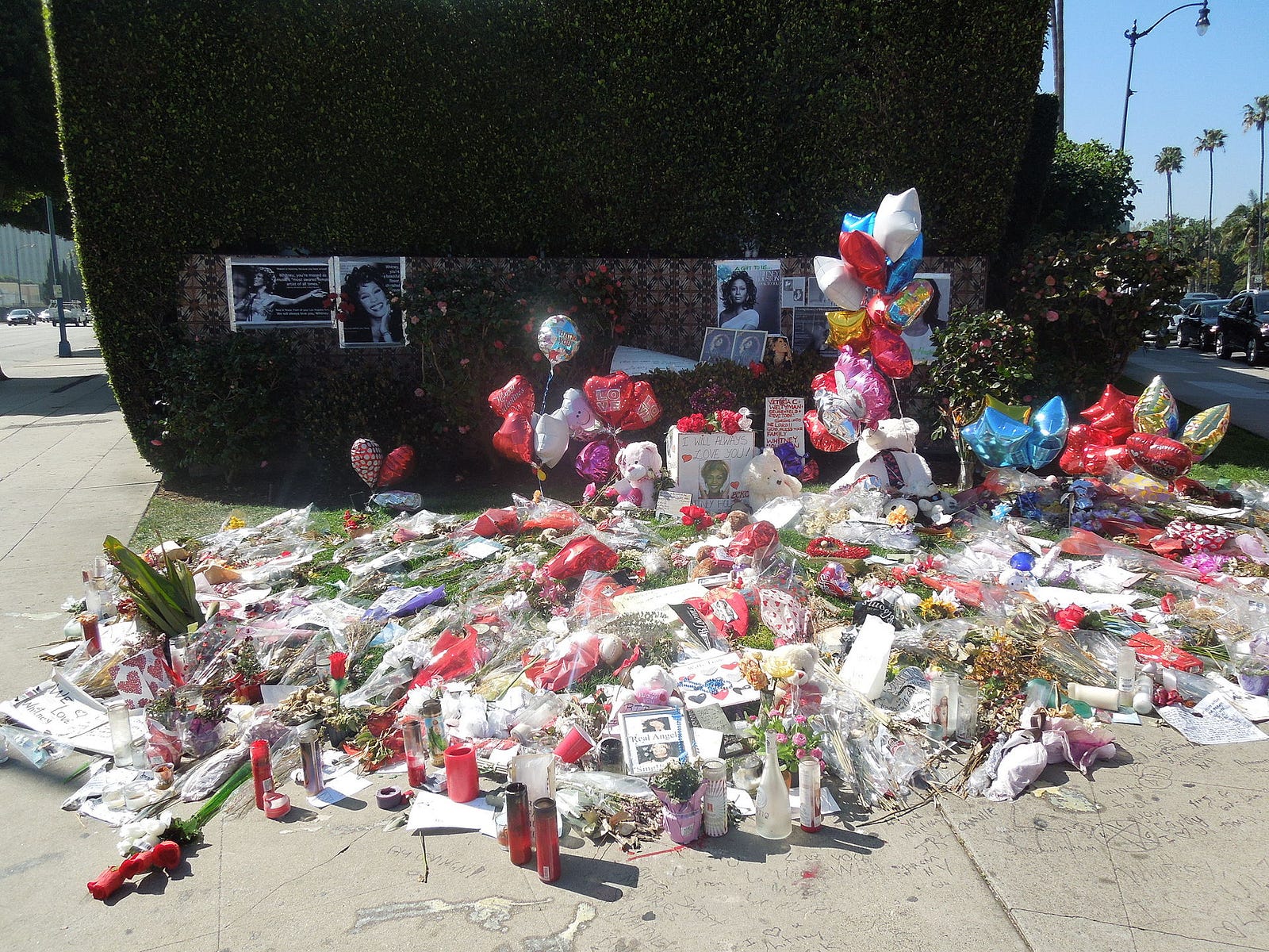 A sidewalk shrine after Houston's death, Los Angeles, CA, 2012; photo by Simeon Brown How Whitney Houston's Voice Was Destined to Fight the Power