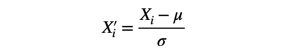 Z-mean notmalization formula