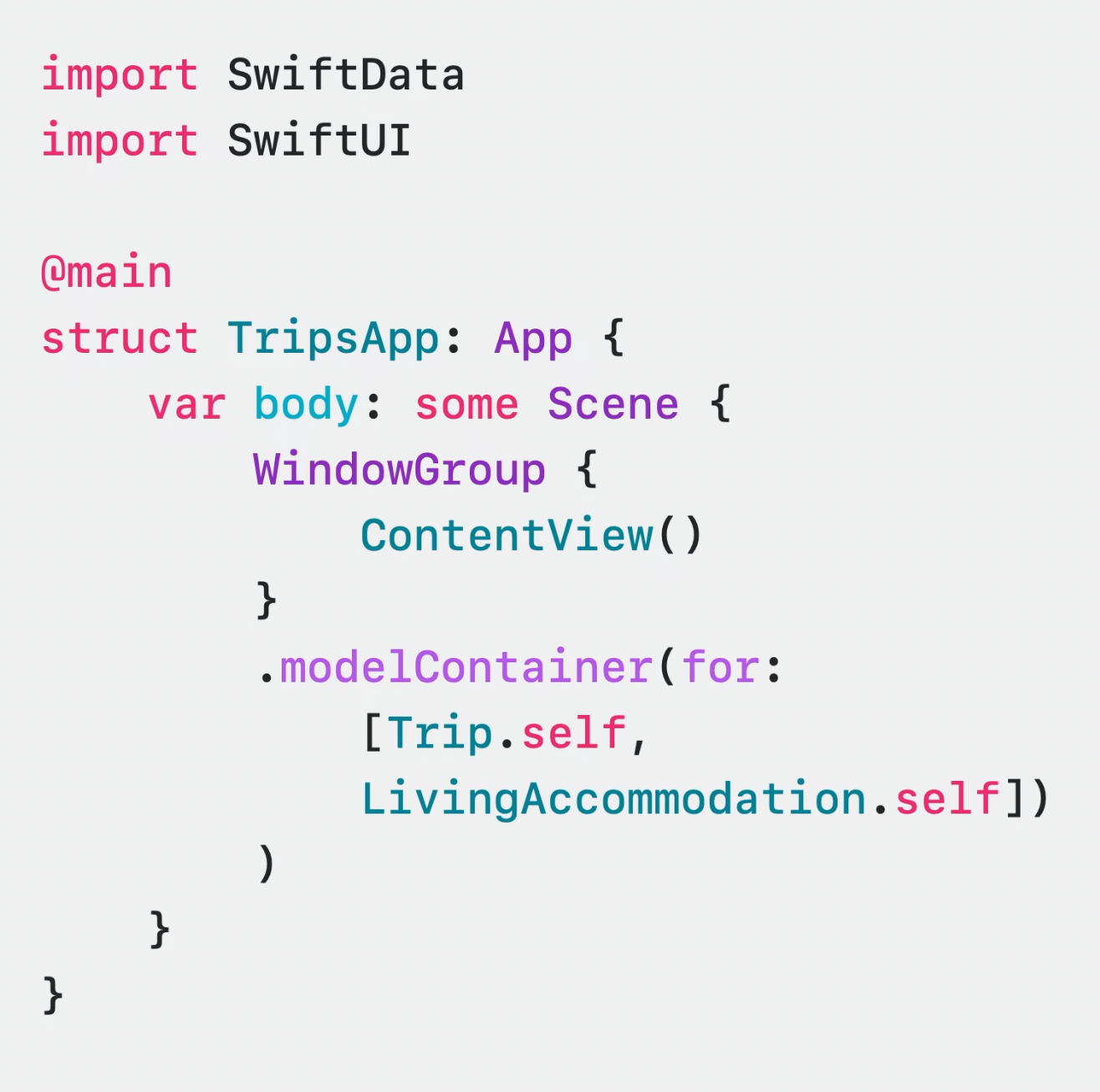 SwiftData code example
