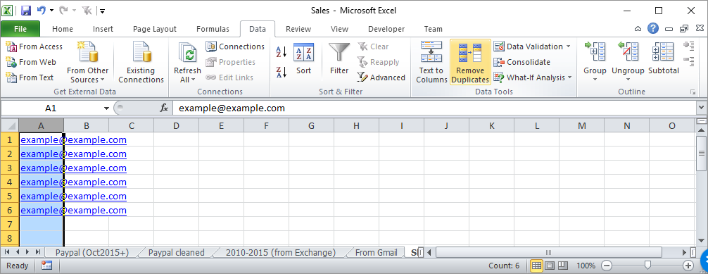 Excel Remove Duplicate Lines