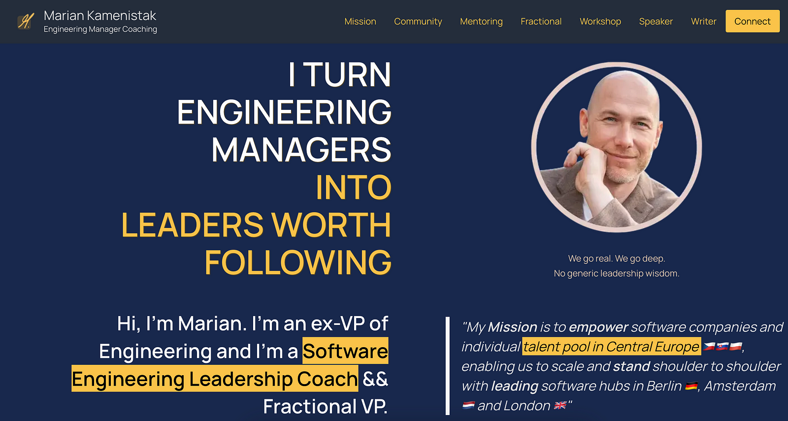 Coaching and training for software engineering managers. Marian Kamenistak.