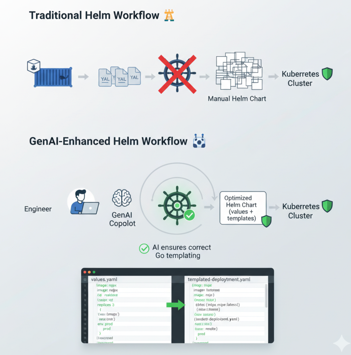 Traditional flow vs GenAI flow