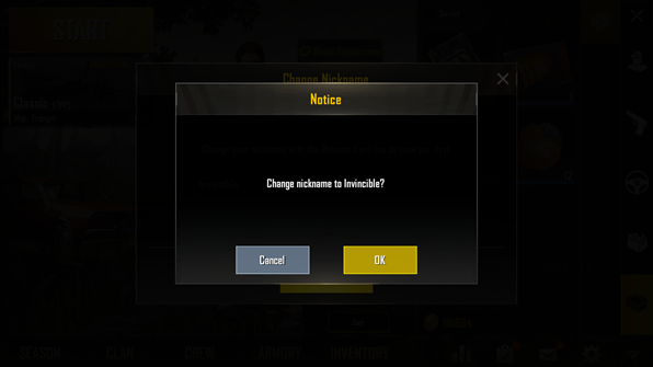 How To Change Nickname And Appearance In Pubg Mobile - name and after that your name will be changed if desired name is available you will be able to change your name otherwise you need to change nickname