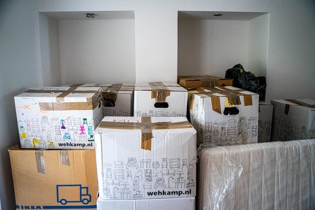 Packed boxes in a room ready for moving
