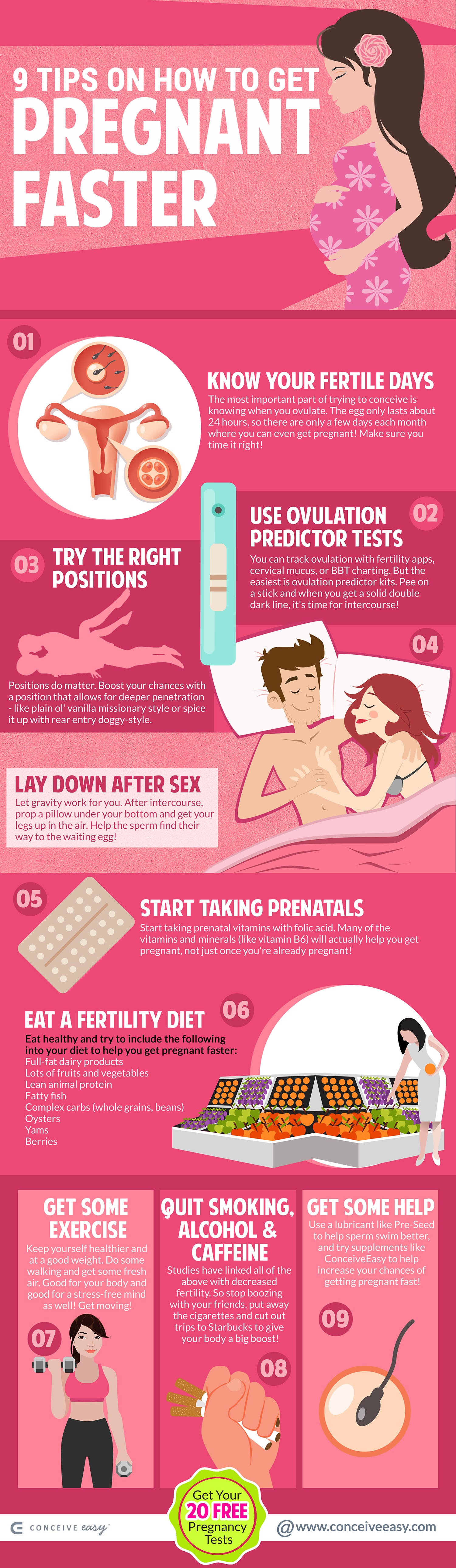 9 tips on how to get pregnant faster infographic – conceive easy