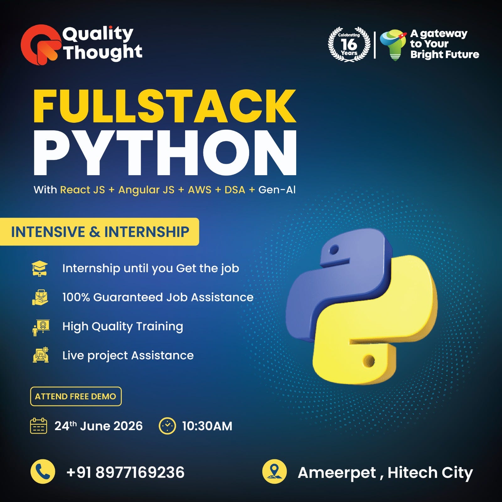 Full Stack Python Training in Hyderabad — Quality Thought