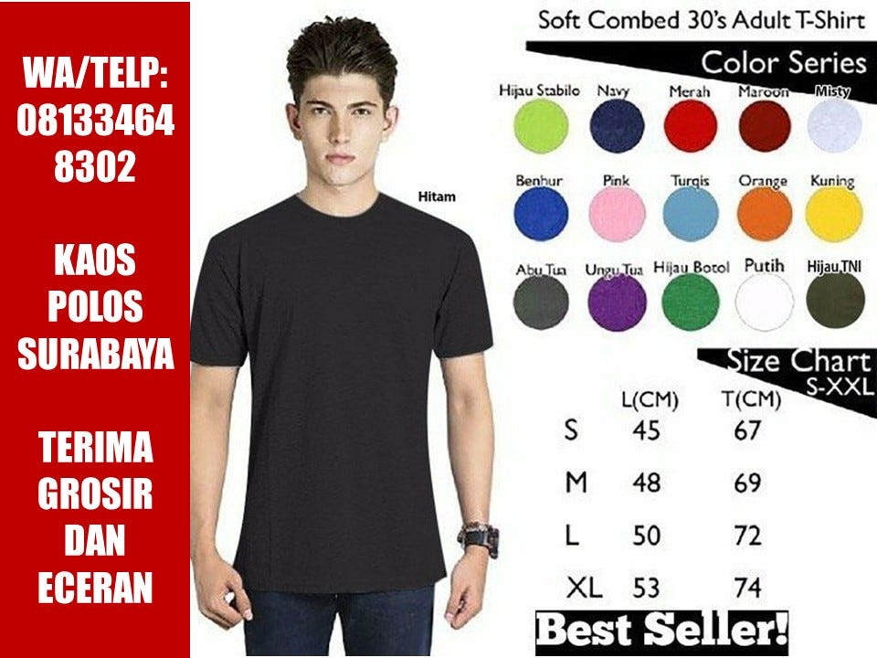 TELP 0813 3464 8302 Jual kaos  polos  bahan cotton  combed  