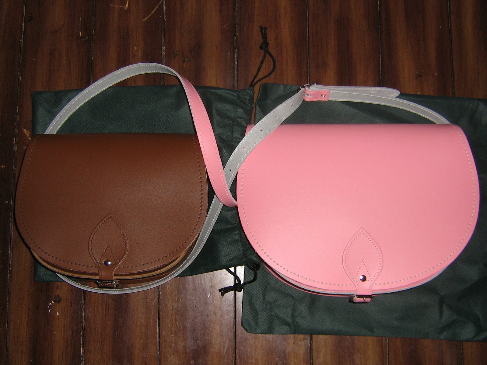 Zatchels Large Pink Saddle Bag review Melinda Casino Medium