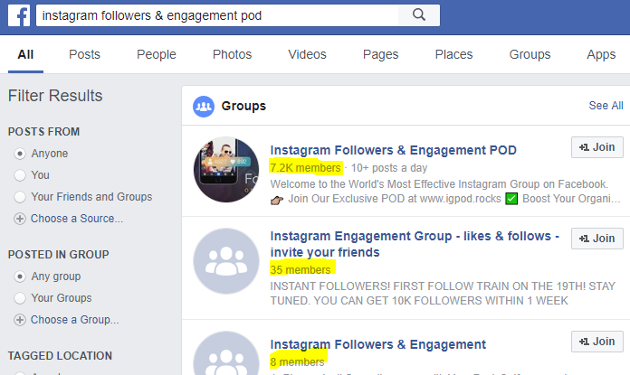 some good groups but nothing like the 300 000 user groups of the past - how to join an instagram engagement group to boost your engagement