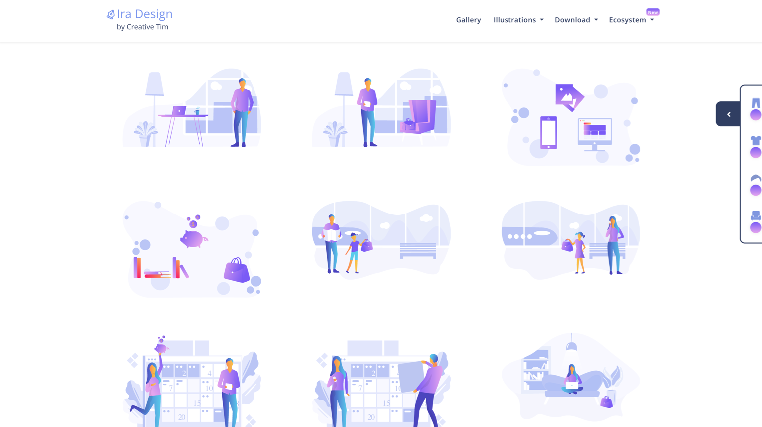 Gradient-style illustrations with a mix-and-match component system. Best for modern SaaS products with a vibrant color palette.