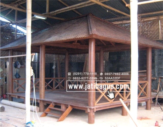 Jual Gazebo Minimalis Kayu Kelapa Glugu – Gazebo Minimalis 