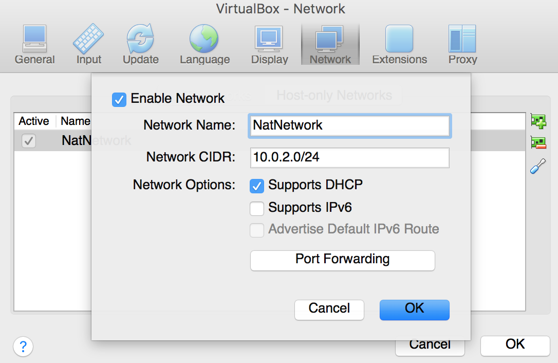 virtualbox network settings for ubuntu