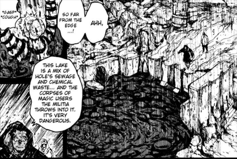 Black goo is Hole's chemical waste in the manga Dorohendoro.