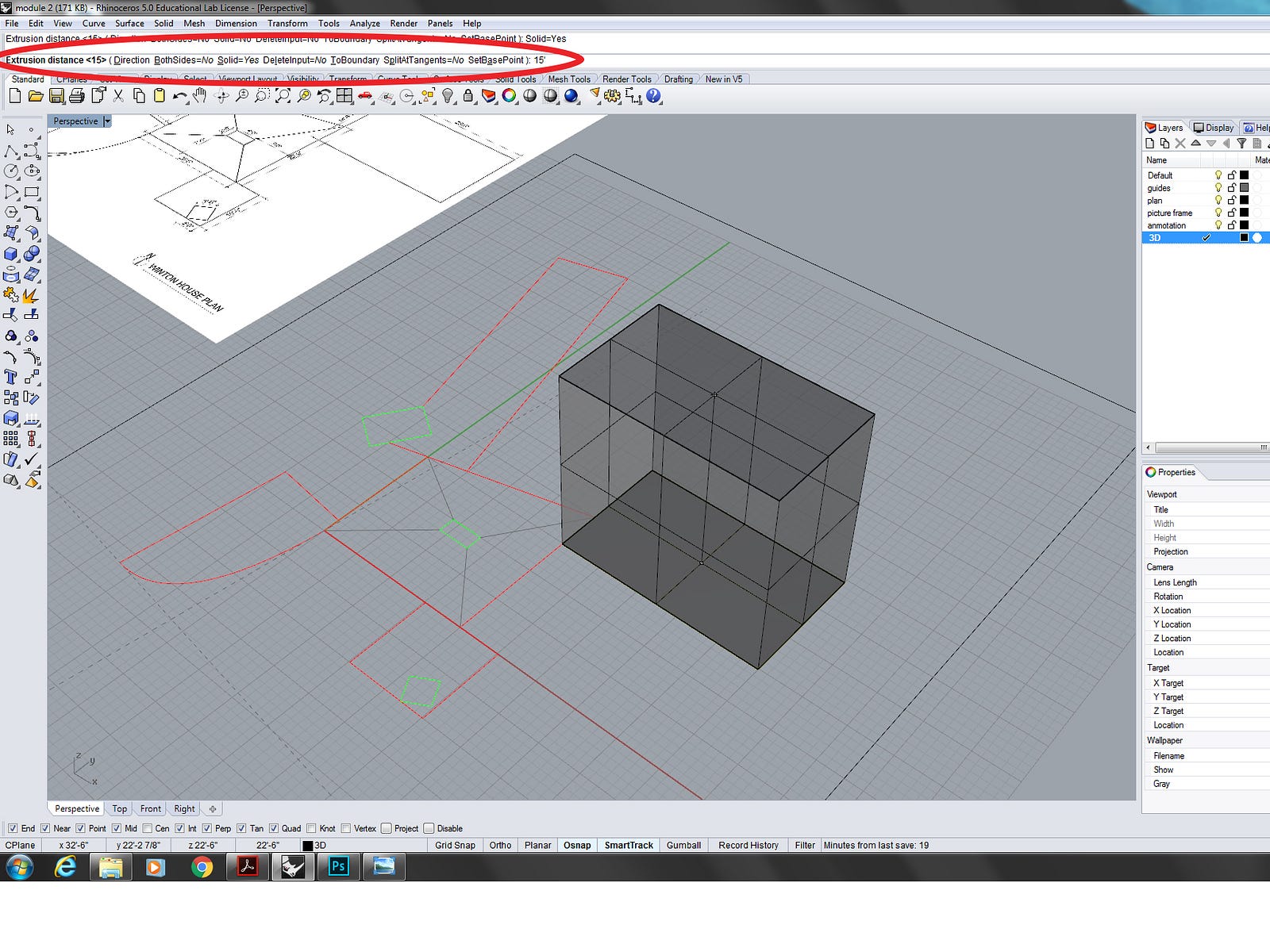 Creating and operating 3D solid objects in Rhino DPro Medium