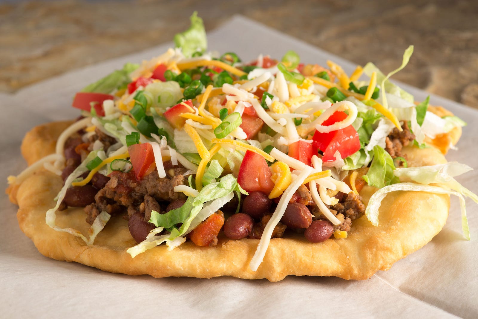 50 States & 50 Foods ~ Arizona Navajo Taco Bread – The Food Channel 