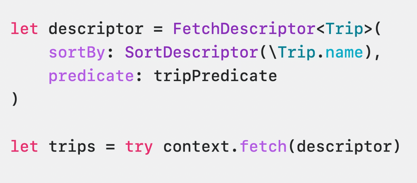 SwiftData code example