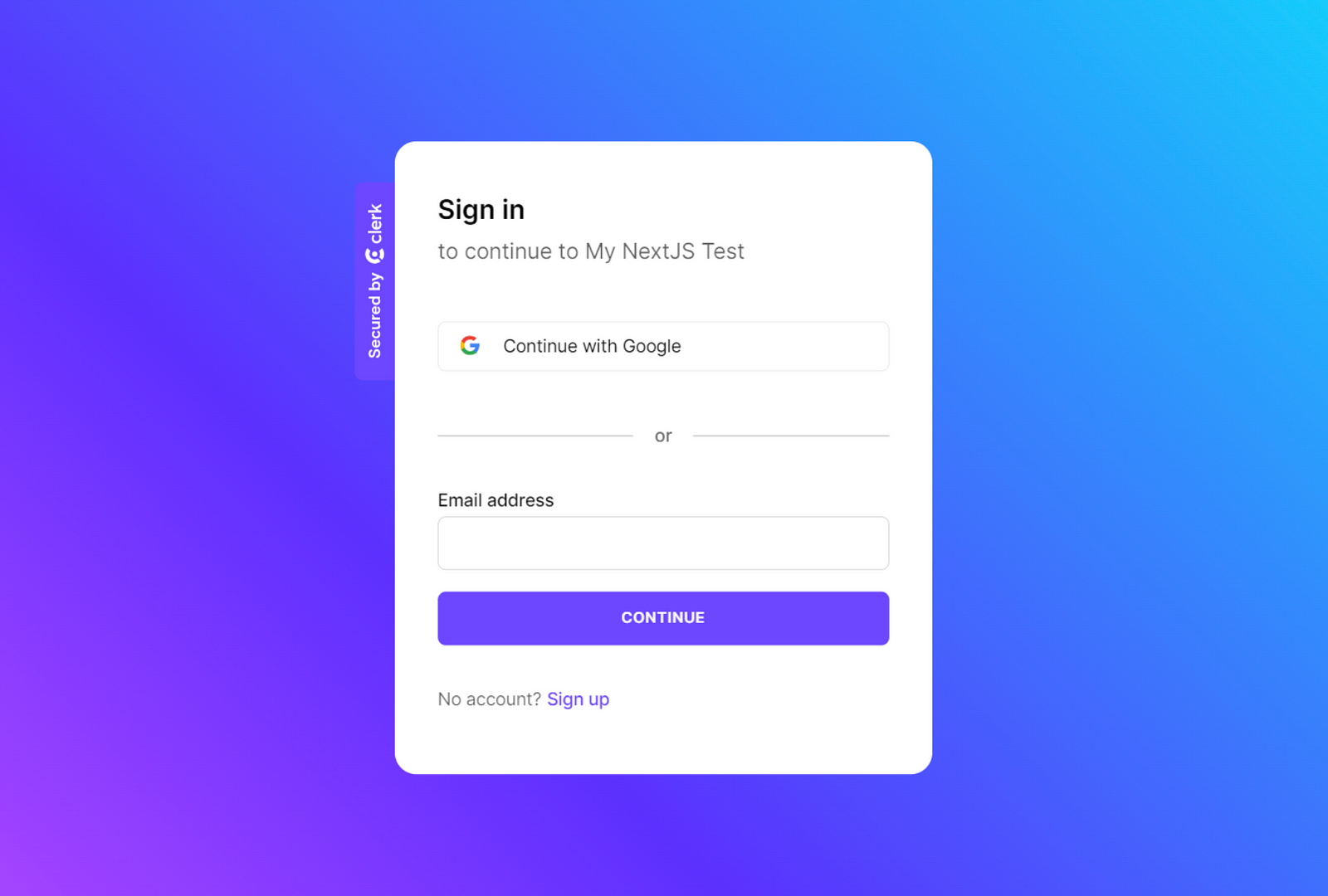 auth page ui