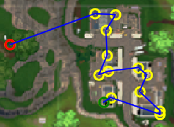 optimal looting path for the factory in sector e9 - fortnite battle royale loot map