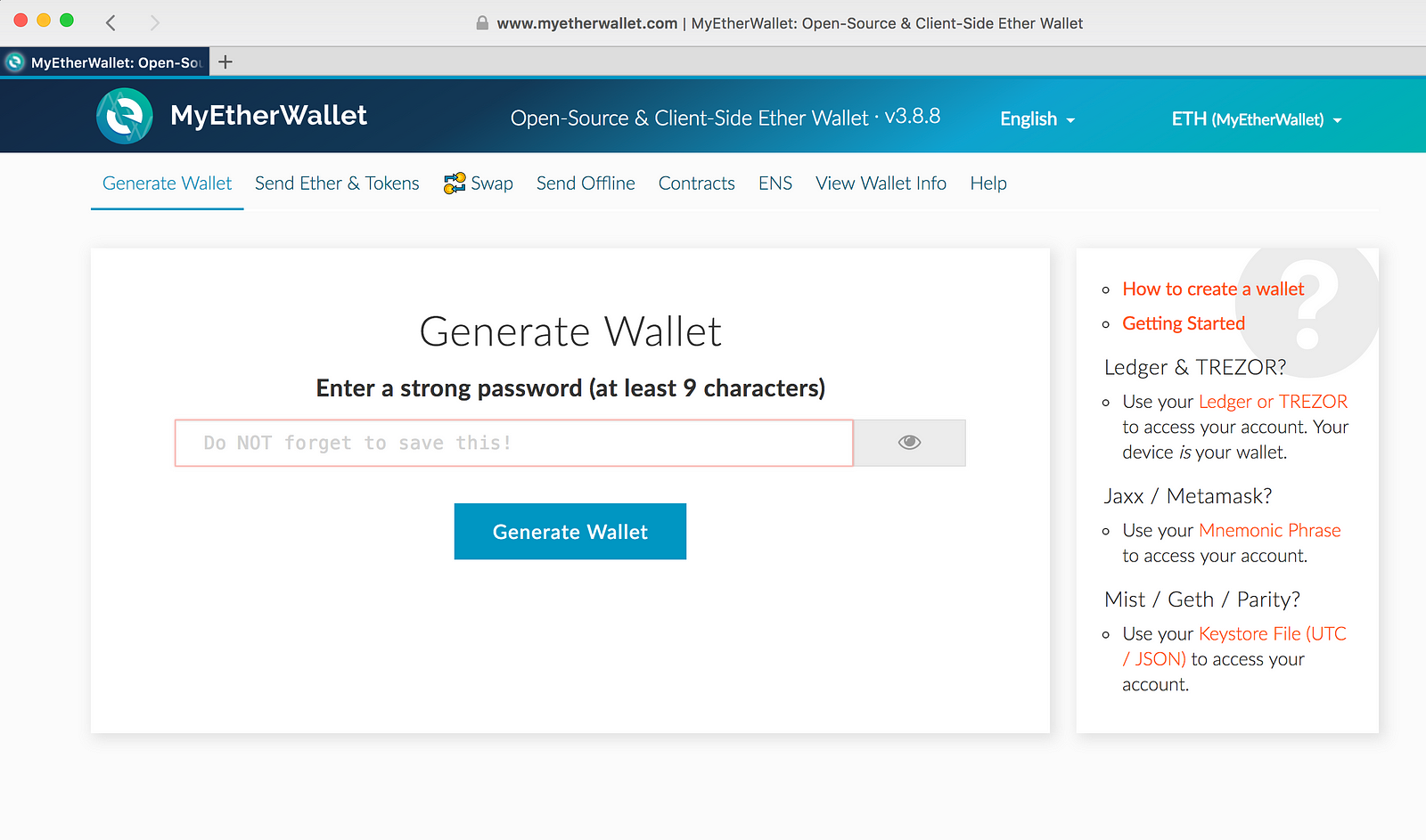 Compare Ethereum Online Wallets