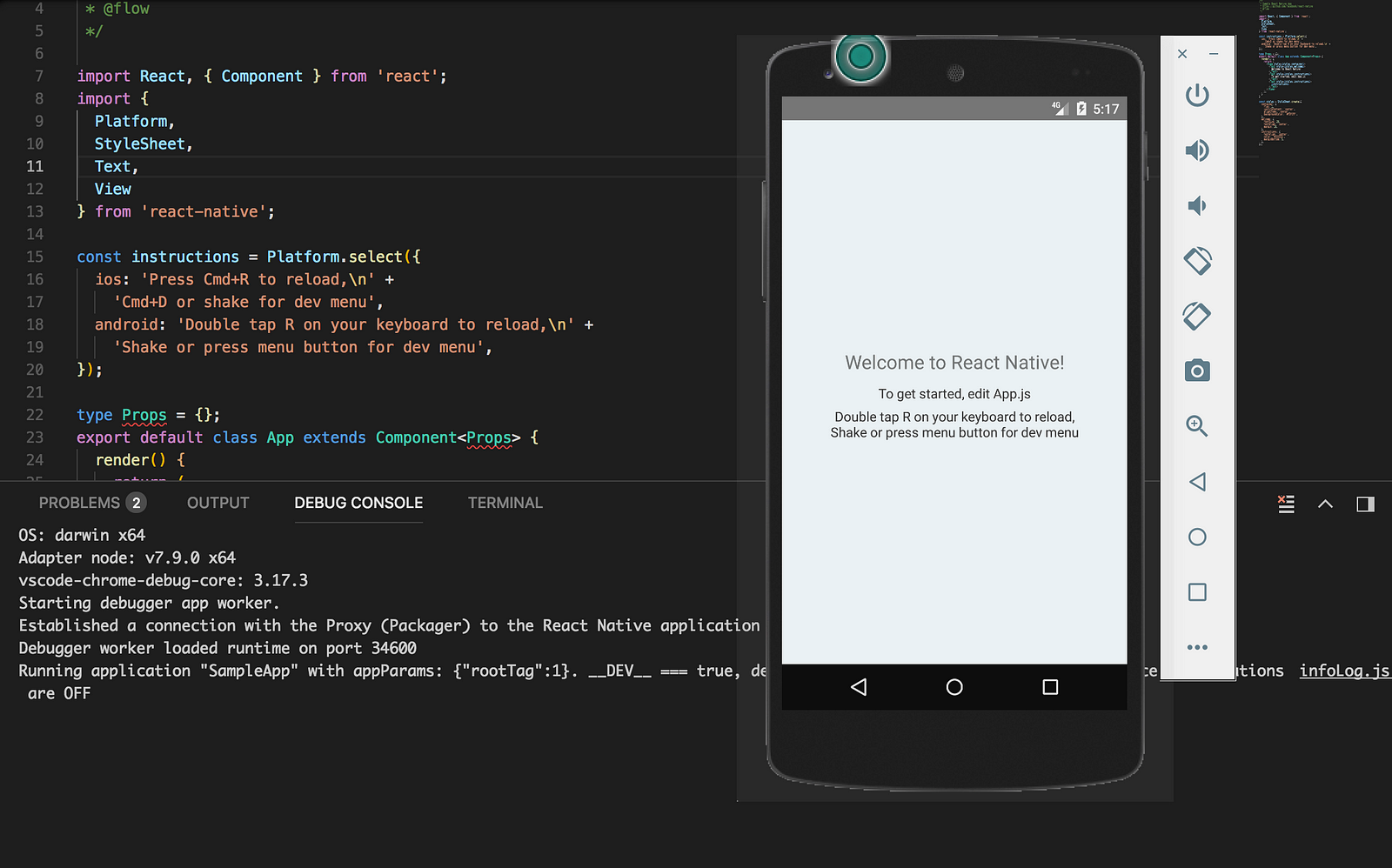 how to use android studio emulator for react native