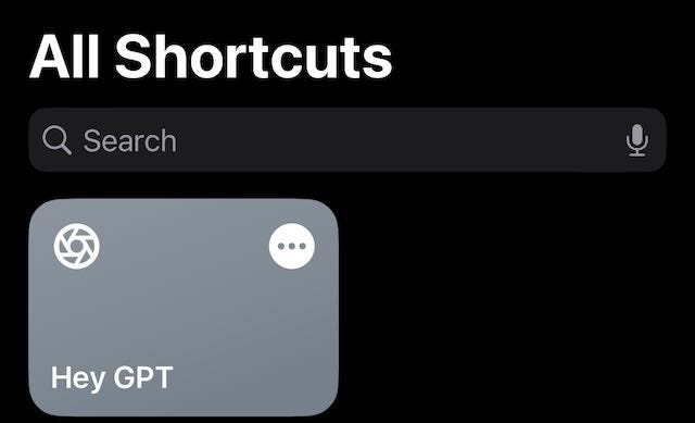 Hey GPT Shortcuts