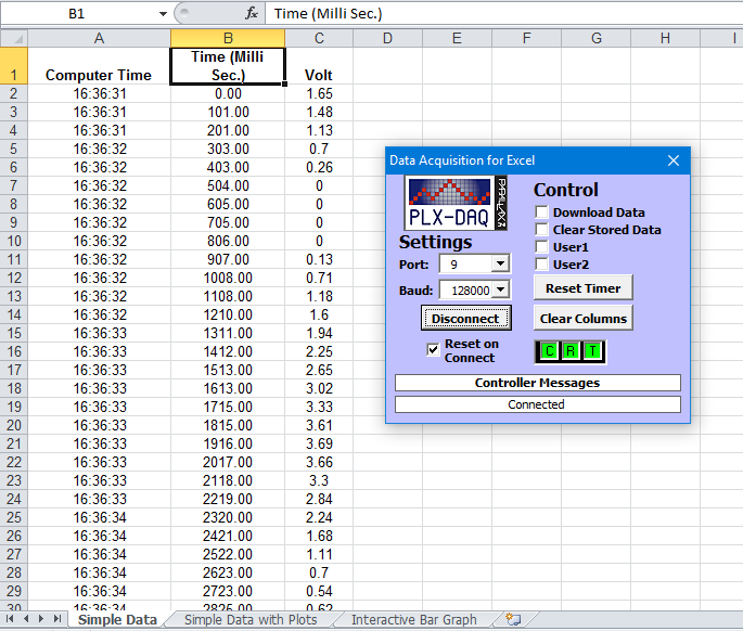 Vba for excel serial communication with arduino unopened