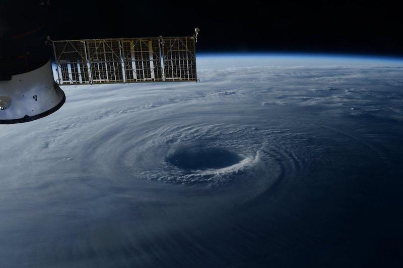 A massive typhoon over Japan during summer as seen from space