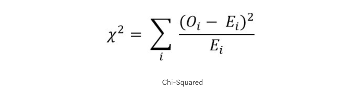 Chi squared formulae