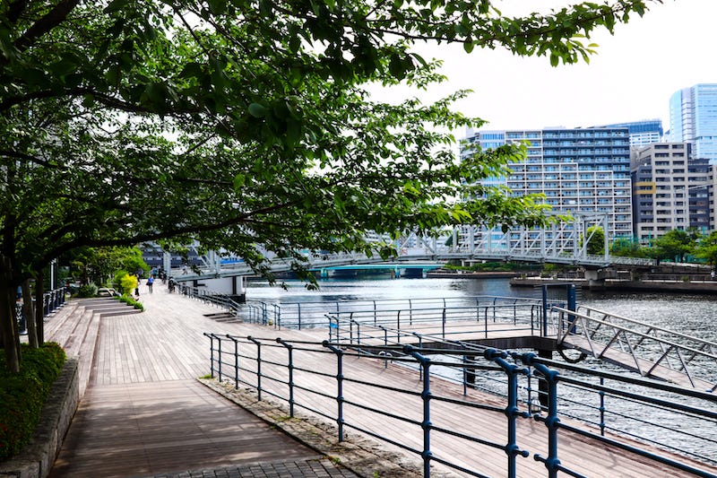 The boardwalk of Tokyo’s posh and artsy Tennozu Isle