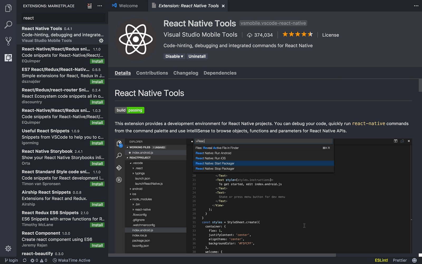 React Native Visual Studio