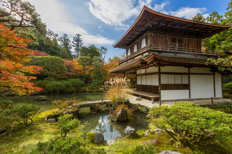 The lovely Ginkaku-ji or Silver Pavilion in Kyoto during the pandemic