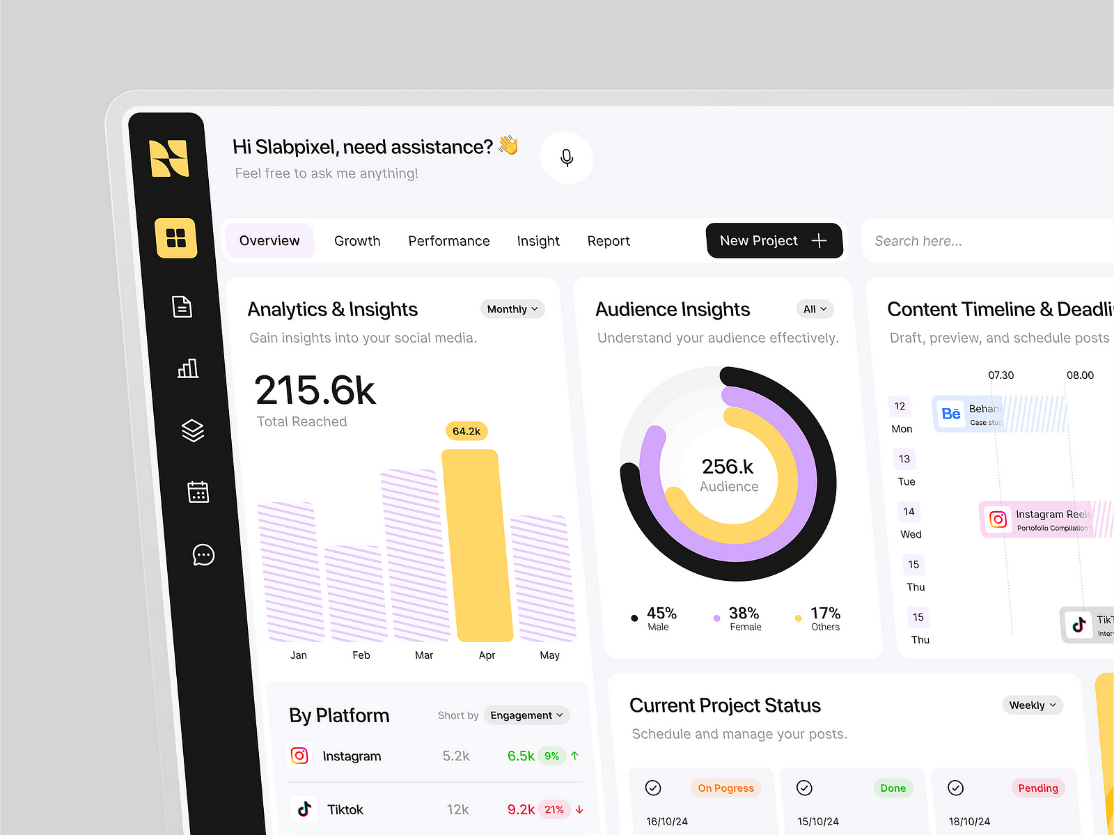 Nebula — Social Media Management Dashboard by SlabPixel Designer for SlabPixel