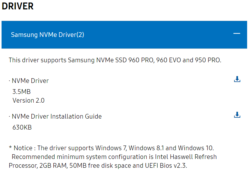 del 9550 nvme controller driver