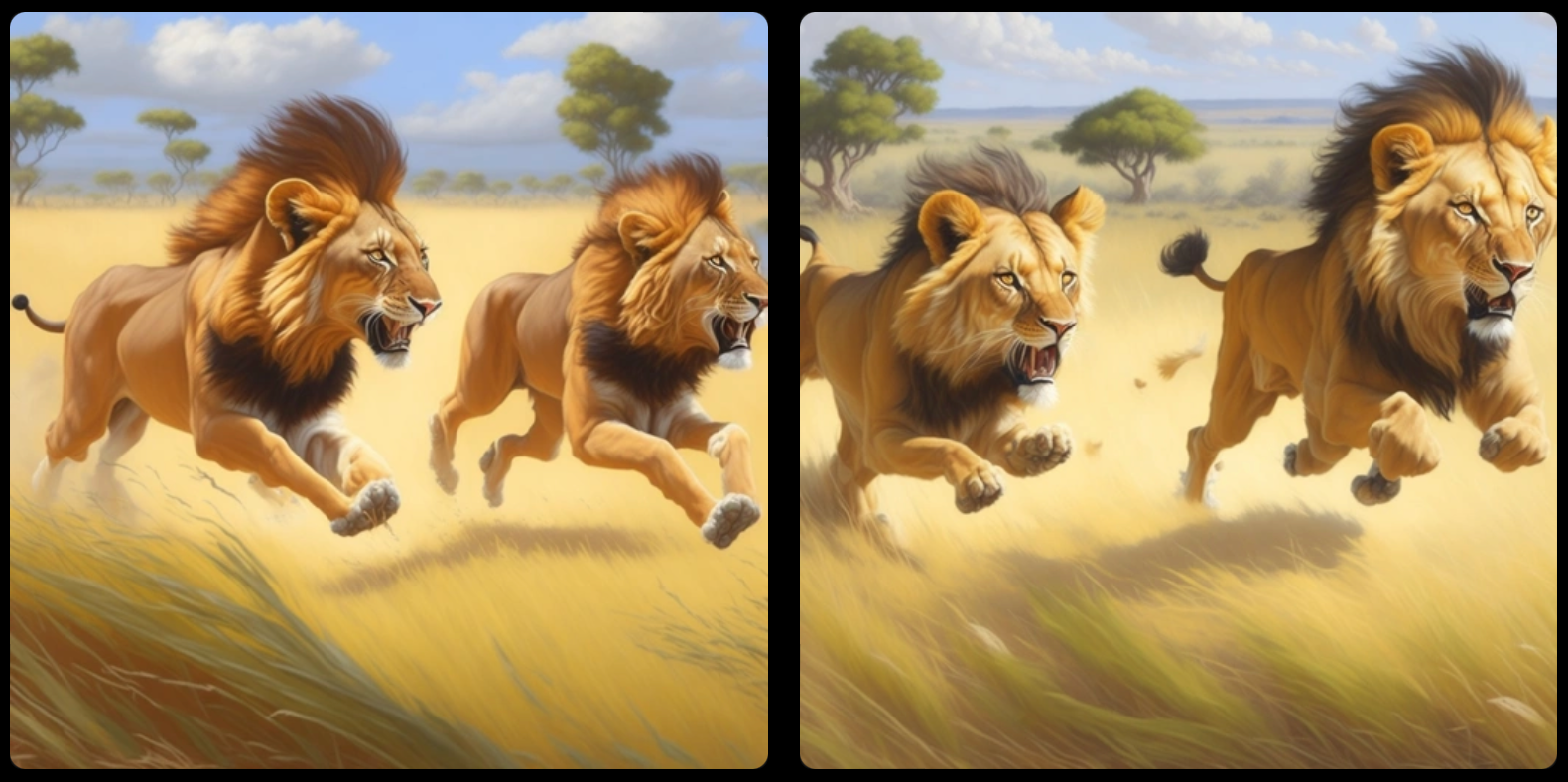 Twin lions (Created with Leonardo.Ai)