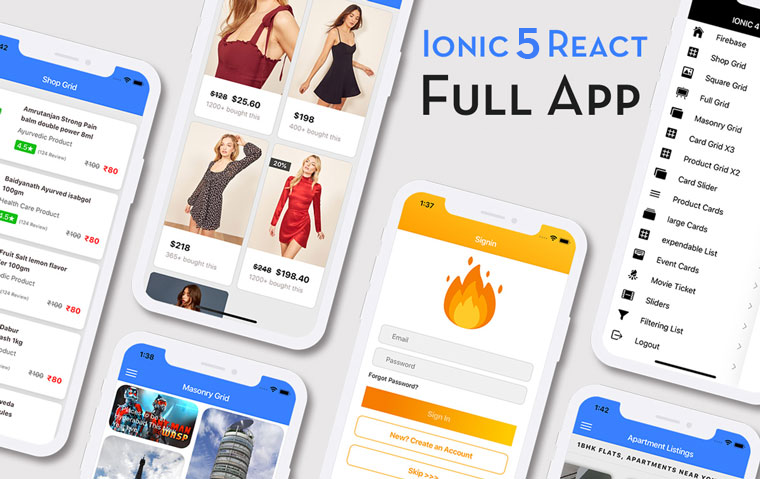 Ionic 5 React Full App in Capacitor from Enappd